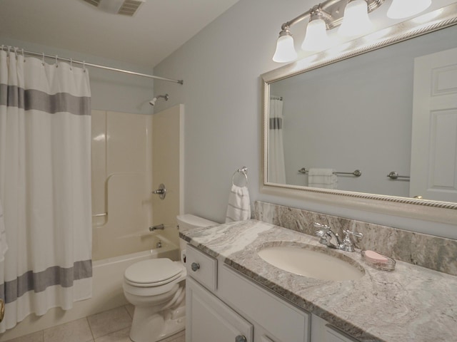 138 Page Rd, New London, NH 03257 - full bathroom featuring vanity, tile patterned flooring, and shower / tub combo with curtain