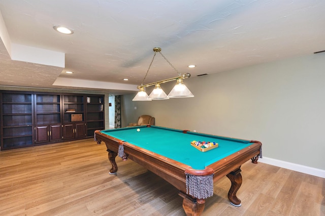 16 Storybrook Ln, Amherst, NH 03031 - playroom featuring light wood-type flooring, billiards table, and recessed lighting