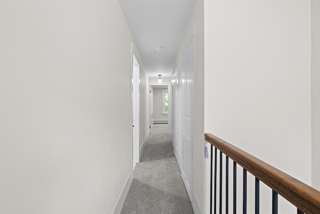 71 Plummer Hill Rd, Belmont, NH 03220 - hall with carpet flooring and a baseboard radiator