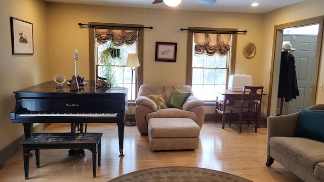 987 Dunbar Hill Rd, Grantham, NH 03753 - living area featuring light wood-style flooring and a ceiling fan