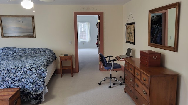 987 Dunbar Hill Rd, Grantham, NH 03753 - bedroom with light carpet and an office area