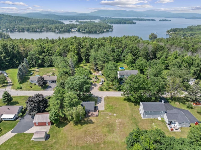 14 Anagance Ln, Wolfeboro, NH 03894 - view of property location with a water and mountain view and a heavily wooded area