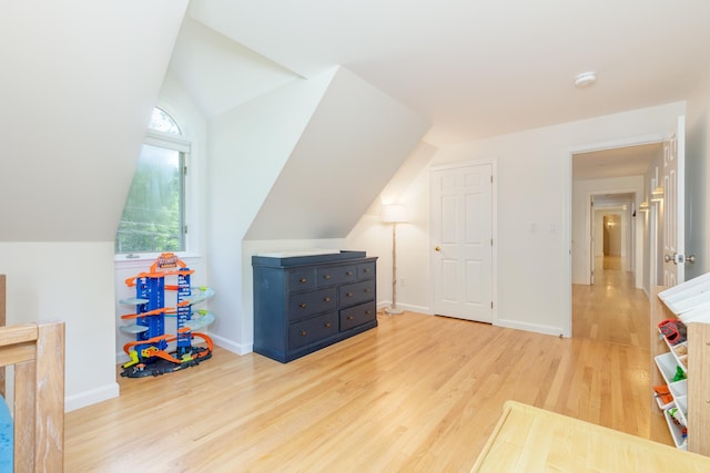 123 Stephen Dr, Goffstown, NH 03045 - bedroom with light wood-style floors and lofted ceiling
