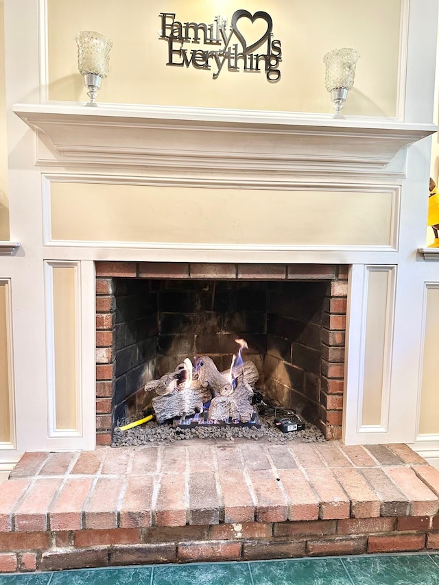 22 Mason Rd, Merrimack, NH 03054 - detailed view of a brick fireplace