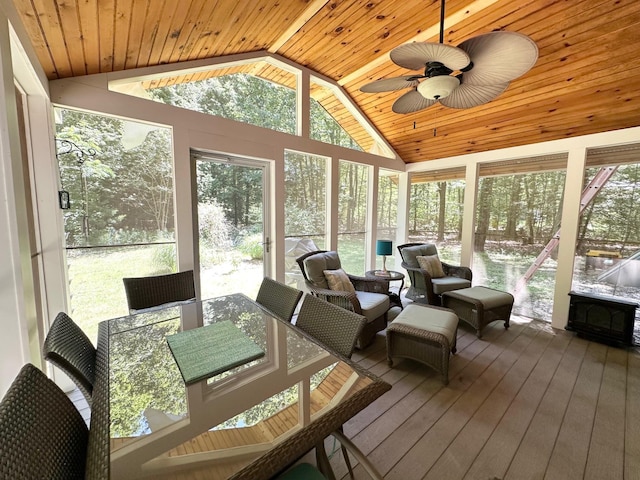 22 Mason Rd, Merrimack, NH 03054 - sunroom with a ceiling fan and vaulted ceiling