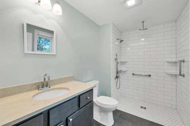 53 Richards Way, Farmington, NH 03835 - full bath with vanity, a tile shower, and tile patterned flooring