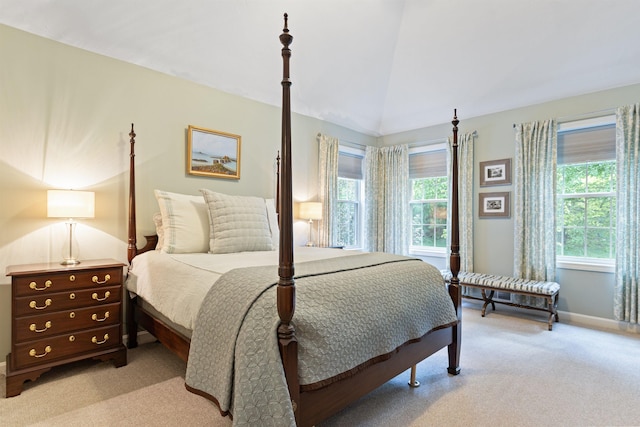 9 Deerhaven Dr, Exeter, NH 03833 - bedroom featuring light colored carpet and vaulted ceiling