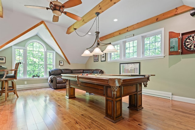 9 Deerhaven Dr, Exeter, NH 03833 - playroom with healthy amount of natural light, billiards table, light wood-type flooring, and a baseboard heating unit