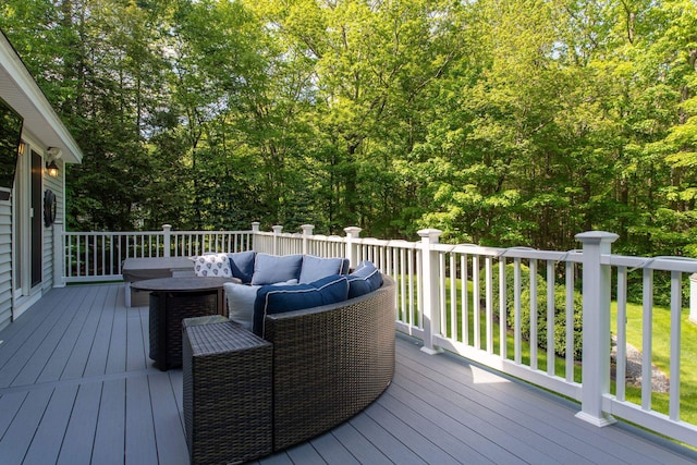 9 Deerhaven Dr, Exeter, NH 03833 - wooden terrace with outdoor lounge area