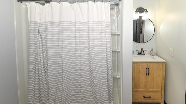 2129 E Conway Rd, Conway, NH 03813 - full bathroom with vanity and curtained shower