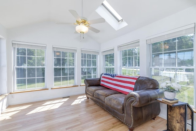 4 Lancer Ln, Danville, NH 03819 - sunroom featuring vaulted ceiling, wood finished floors, and a skylight