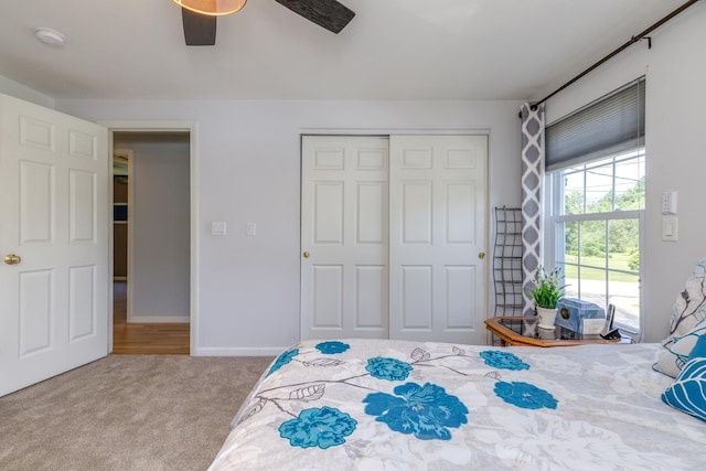 4 Lancer Ln, Danville, NH 03819 - bedroom featuring a closet, carpet, and ceiling fan