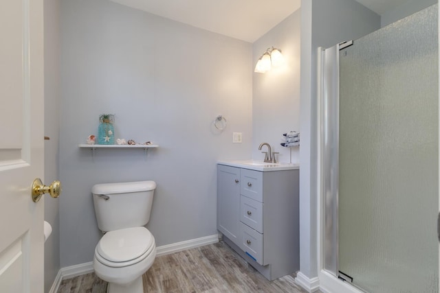4 Lancer Ln, Danville, NH 03819 - full bathroom featuring wood finished floors, vanity, and a stall shower