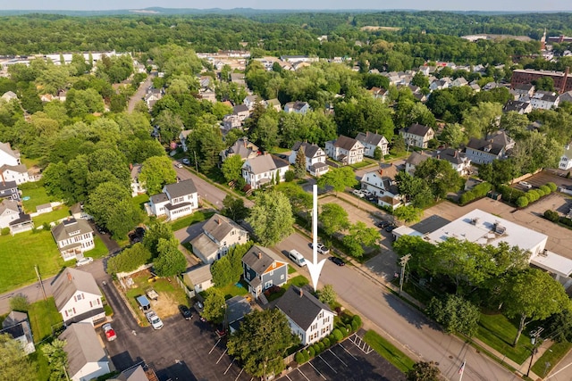 71 Hill St, Dover, NH 03820 - aerial perspective of suburban area with a heavily wooded area