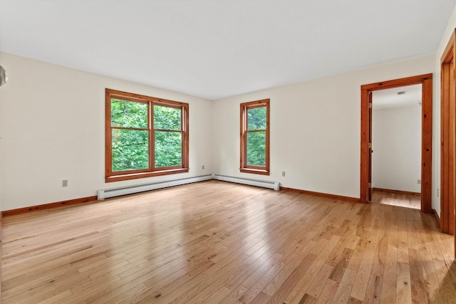 147 Durham Point Rd, Durham, NH 03824 - unfurnished room with light wood finished floors and a baseboard radiator