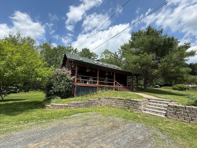 25 Rogers Way, Canaan, NH 03741 - log cabin with a front lawn