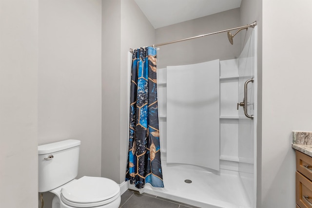 8C Villa Ln, Goffstown, NH 03045 - full bath with vanity, curtained shower, and tile patterned floors