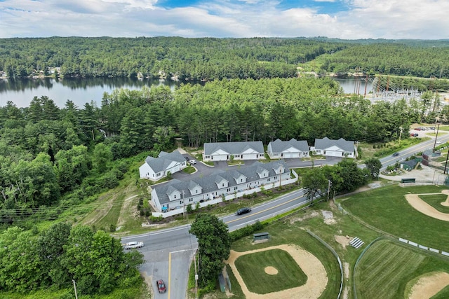 8C Villa Ln, Goffstown, NH 03045 - aerial view of property's location featuring a forest and a nearby body of water