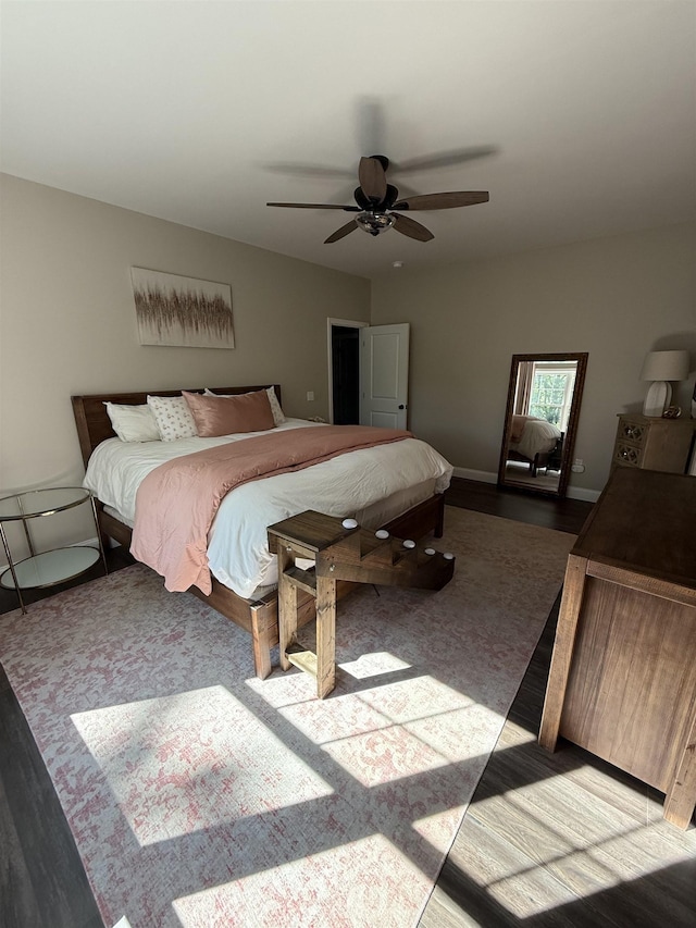 3800 Province Lake Rd, Wakefield, NH 03830 - bedroom with wood finished floors and ceiling fan