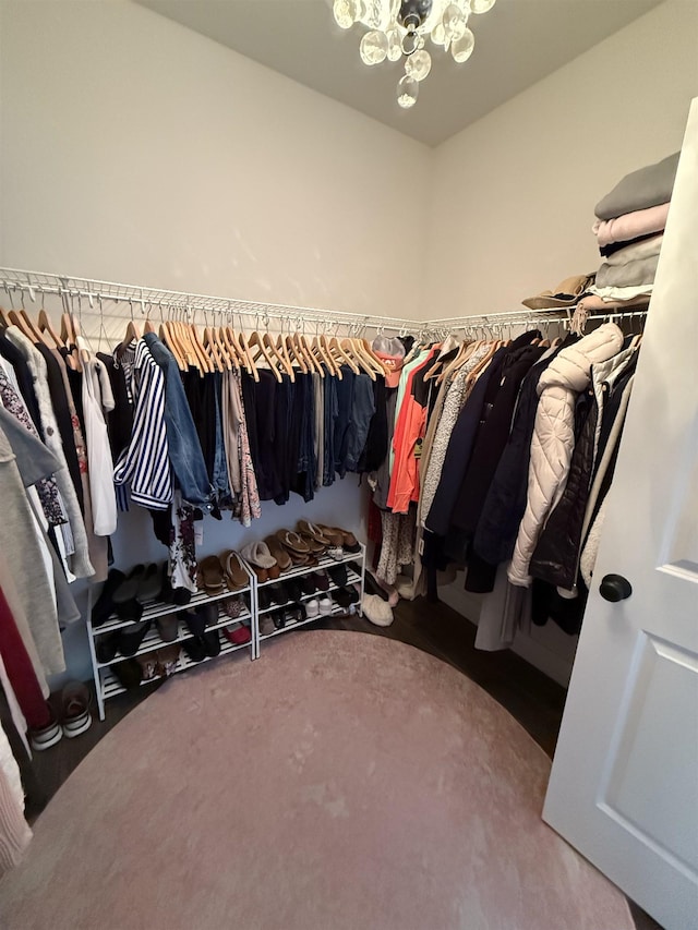 3800 Province Lake Rd, Wakefield, NH 03830 - walk in closet featuring a chandelier and carpet