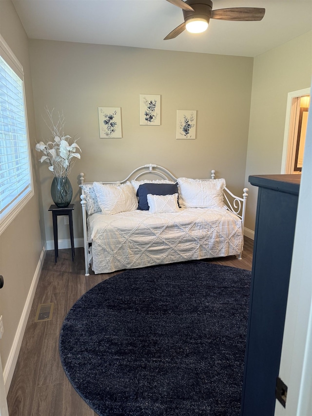 3800 Province Lake Rd, Wakefield, NH 03830 - bedroom featuring wood finished floors and a ceiling fan