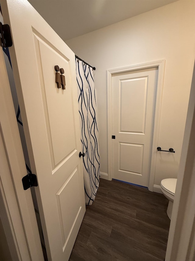 3800 Province Lake Rd, Wakefield, NH 03830 - full bath featuring wood finished floors and a shower with curtain