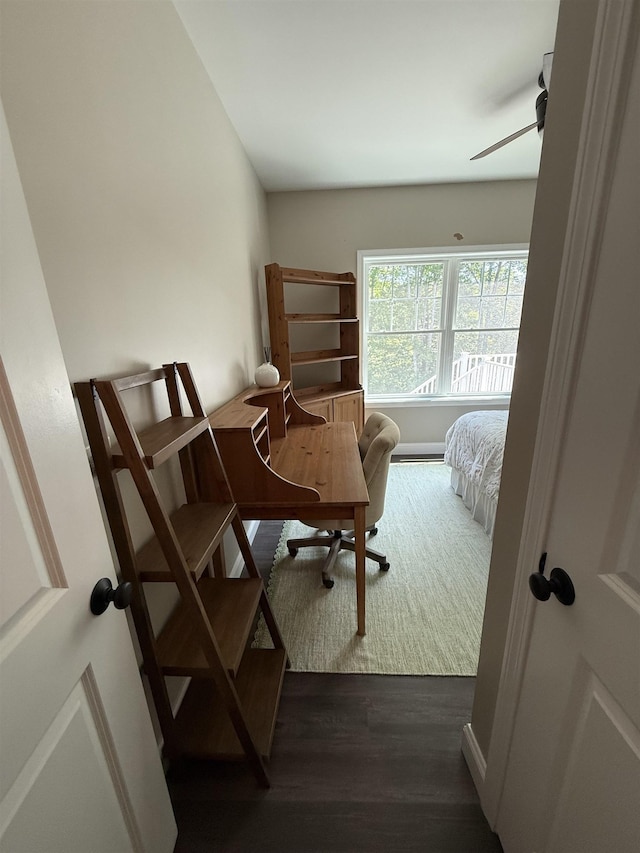 3800 Province Lake Rd, Wakefield, NH 03830 - home office featuring wood finished floors and a ceiling fan