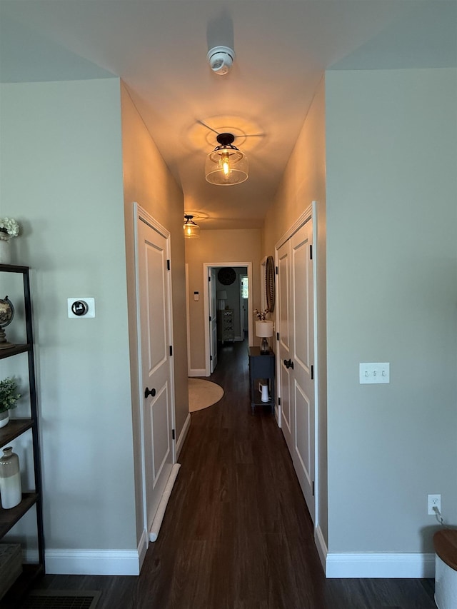 3800 Province Lake Rd, Wakefield, NH 03830 - hall featuring baseboards and dark wood-type flooring