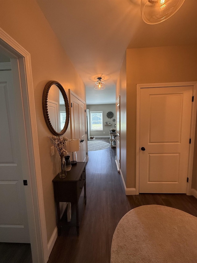 3800 Province Lake Rd, Wakefield, NH 03830 - hall with dark wood finished floors and baseboards