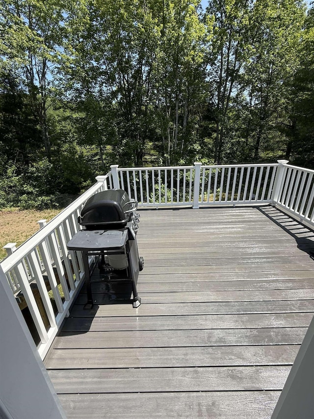 3800 Province Lake Rd, Wakefield, NH 03830 - deck featuring area for grilling and view of scattered trees