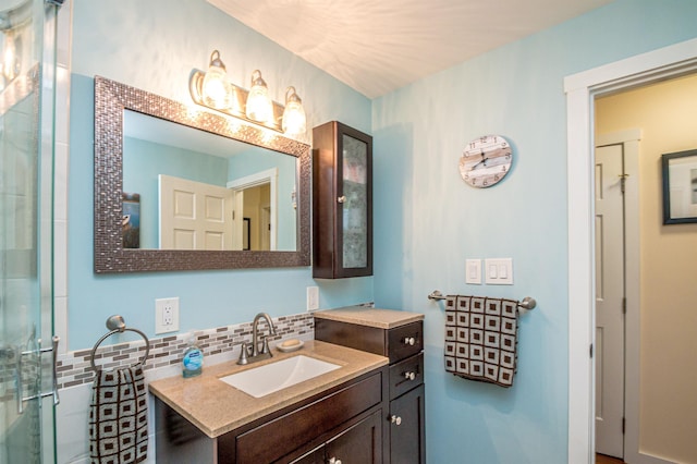 30 Thoreau Trl, Wakefield, NH 03830 - full bath with vanity, a shower with door, and tasteful backsplash