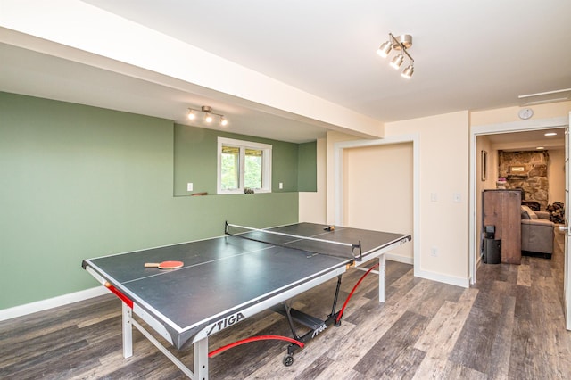 30 Thoreau Trl, Wakefield, NH 03830 - game room featuring rail lighting and wood finished floors