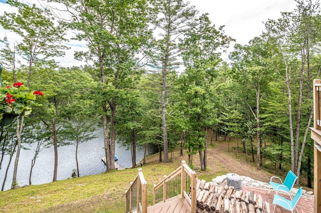 30 Thoreau Trl, Wakefield, NH 03830 - view of yard with a deck with water view