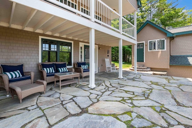 4 Quarry Rd, Sunapee, NH 03782 - patio / terrace featuring outdoor lounge area, a patio, and entry steps