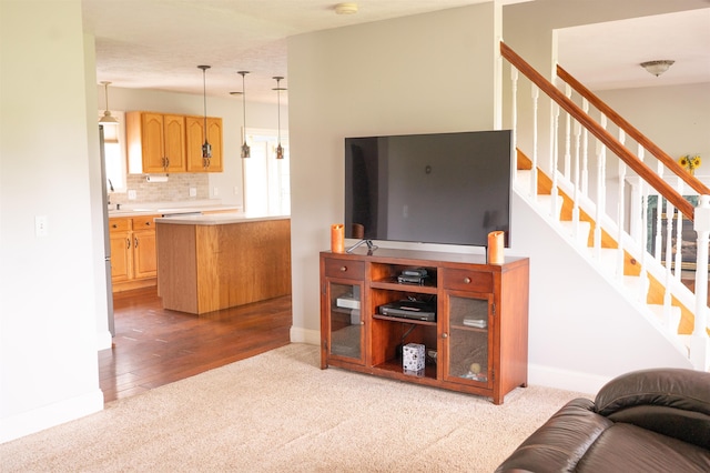 236 Cadieux Rd, Georgia, VT 05478 - living room with carpet flooring and stairs