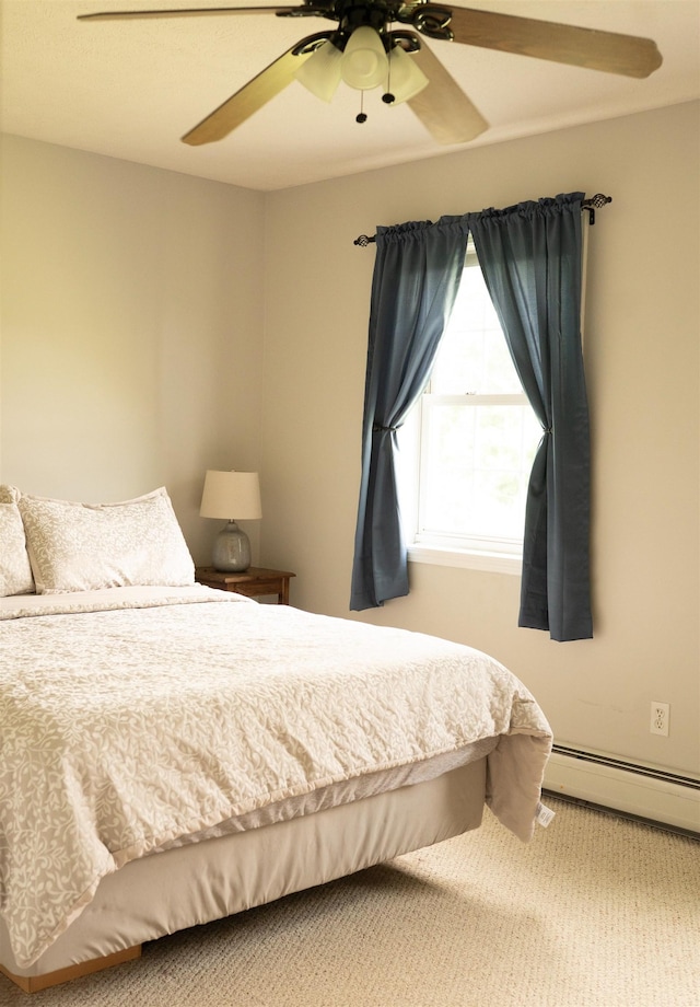 236 Cadieux Rd, Georgia, VT 05478 - bedroom featuring carpet, ceiling fan, and a baseboard heating unit