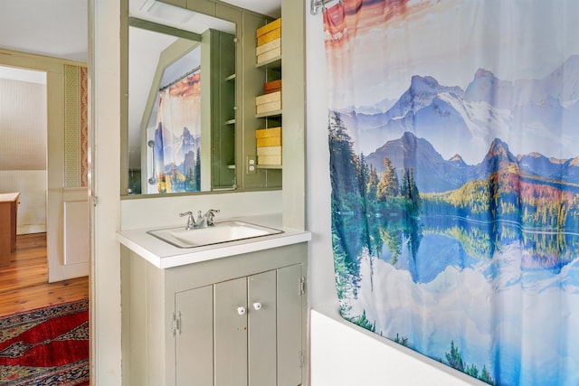 102 Hubbard Hill Rd, Rindge, NH 03461 - full bathroom with vanity and wood finished floors