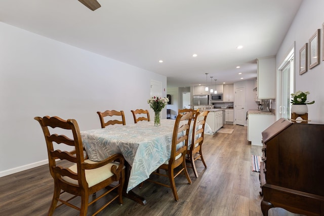 23 Pork Hill Rd, Ossipee, NH 03864 - dining space featuring wood finished floors and recessed lighting