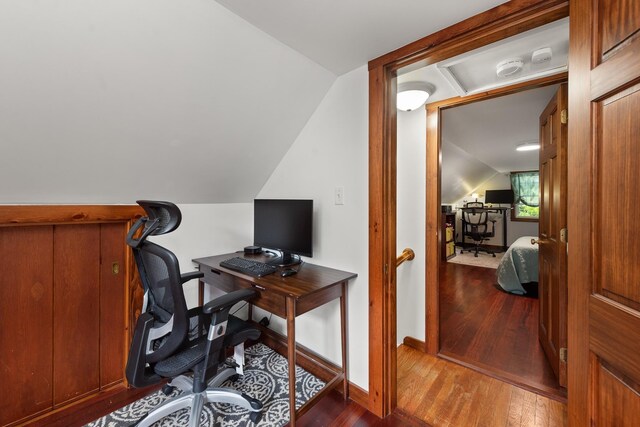 21 Redington Rd, Concord, NH 03301 - home office featuring hardwood / wood-style flooring and lofted ceiling