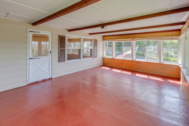 141 Manns Hill Rd, Littleton, NH 03561 - unfurnished sunroom with beamed ceiling