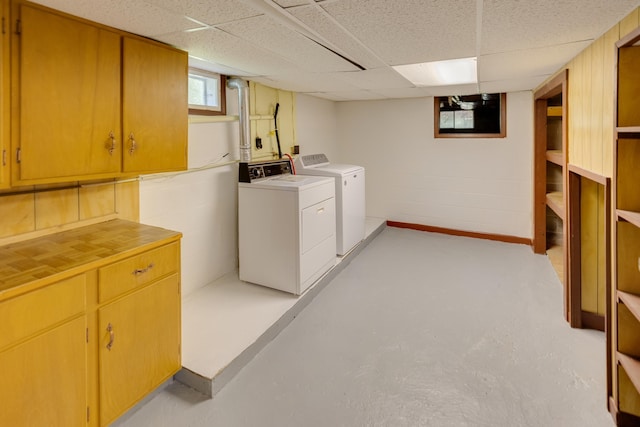 141 Manns Hill Rd, Littleton, NH 03561 - laundry room featuring separate washer and dryer and cabinet space