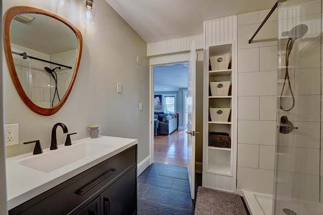 15 Arbor St # 1, Exeter, NH 03833 - bathroom with a shower stall and vanity
