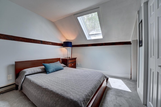 15 Arbor St # 1, Exeter, NH 03833 - bedroom featuring a skylight, carpet, and lofted ceiling