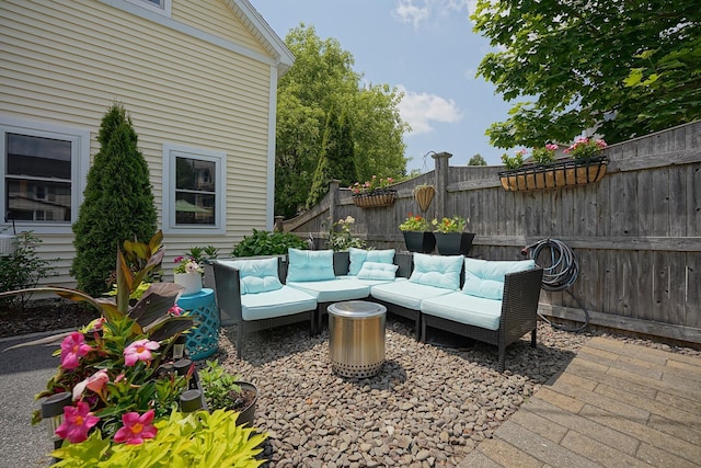 15 Arbor St # 1, Exeter, NH 03833 - view of patio featuring an outdoor living space
