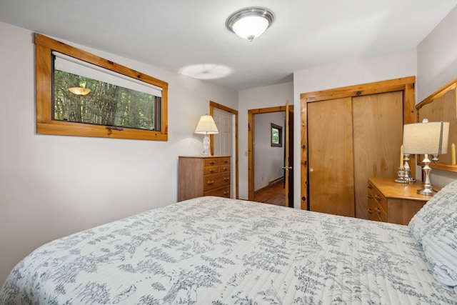 396 Mica Point Rd, Barrington, NH 03825 - bedroom featuring a closet and wood finished floors