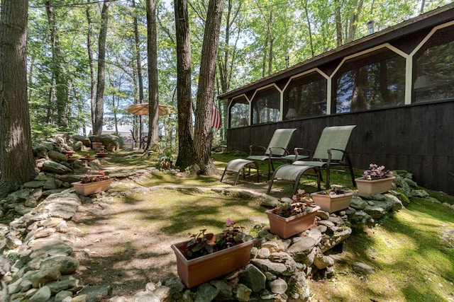396 Mica Point Rd, Barrington, NH 03825 - view of yard with a sunroom