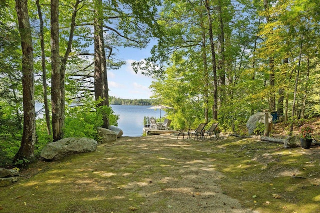 396 Mica Point Rd, Barrington, NH 03825 - view of yard with a water view