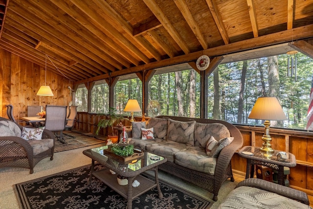 396 Mica Point Rd, Barrington, NH 03825 - sunroom with vaulted ceiling and outdoor lounge area
