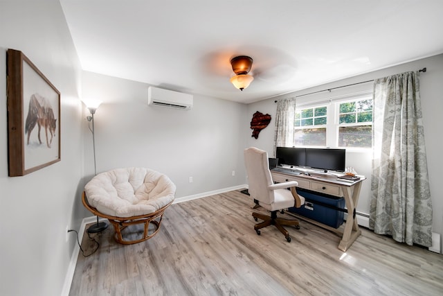 20 Cimmarron Dr, Nashua, NH 03062 - office featuring a wall mounted air conditioner and wood finished floors