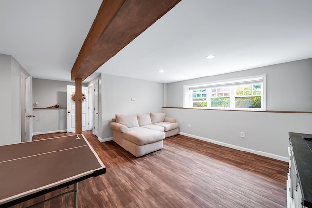 20 Cimmarron Dr, Nashua, NH 03062 - recreation room with wood finished floors and recessed lighting